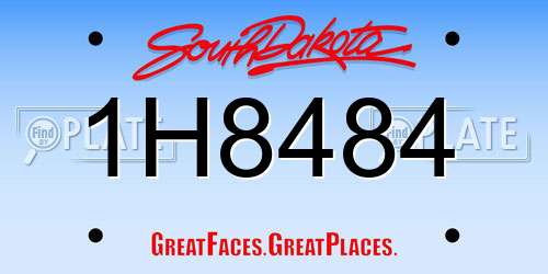 1H8484 South Dakota License Plate