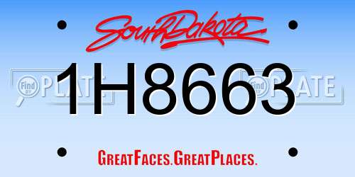 1H8663 South Dakota License Plate