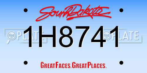 1H8741 South Dakota License Plate