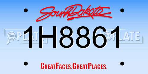1H8861 South Dakota License Plate
