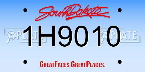 1H9010 South Dakota License Plate