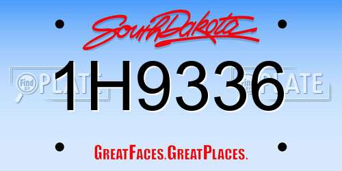 1H9336 South Dakota License Plate
