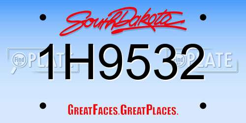 1H9532 South Dakota License Plate