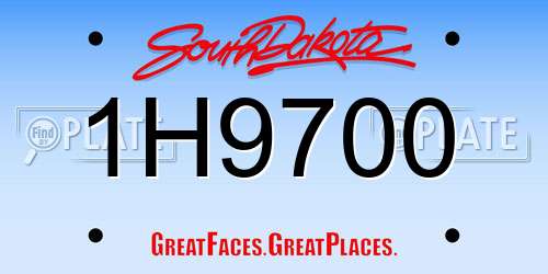 1H9700 South Dakota License Plate