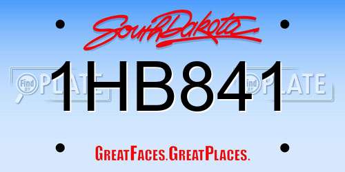 1HB841 South Dakota License Plate
