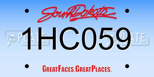 1HC059 South Dakota License Plate