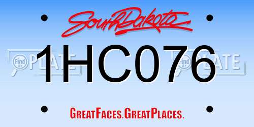 1HC076 South Dakota License Plate