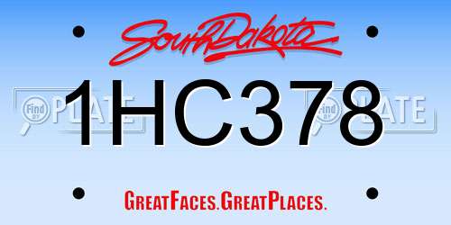 1HC378 South Dakota License Plate
