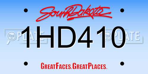 1HD410 South Dakota License Plate