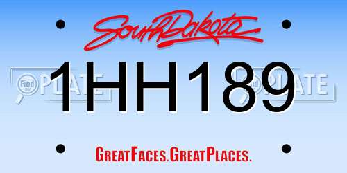 1HH189 South Dakota License Plate