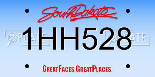 1HH528 South Dakota License Plate