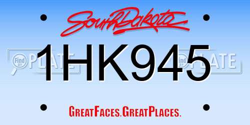 1HK945 South Dakota License Plate
