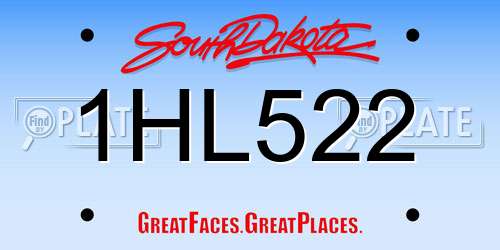 1HL522 South Dakota License Plate