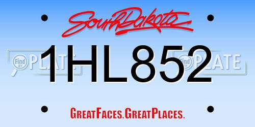 1HL852 South Dakota License Plate
