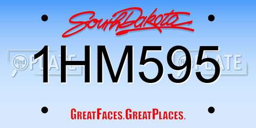 1HM595 South Dakota License Plate