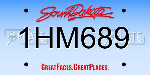1HM689 South Dakota License Plate