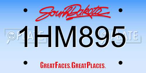 1HM895 South Dakota License Plate
