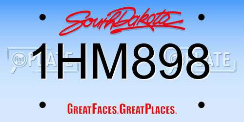 1HM898 South Dakota License Plate