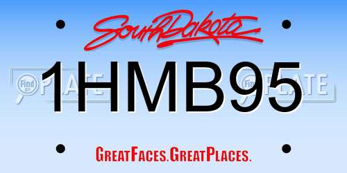 1HMB95 South Dakota License Plate