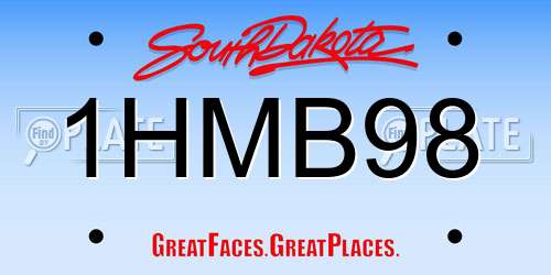 1HMB98 South Dakota License Plate