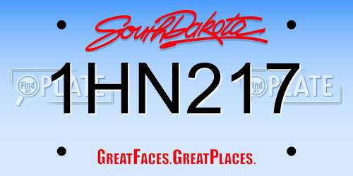 1HN217 South Dakota License Plate