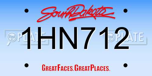 1HN712 South Dakota License Plate