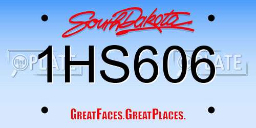 1HS606 South Dakota License Plate