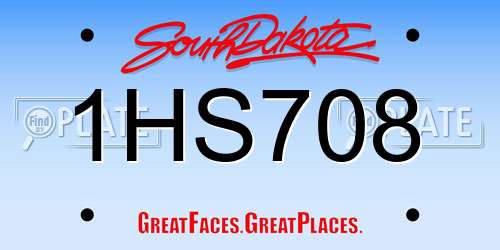 1HS708 South Dakota License Plate