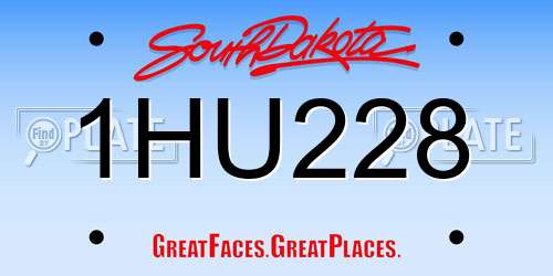 1HU228 South Dakota License Plate