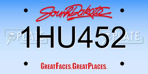 1HU452 South Dakota License Plate