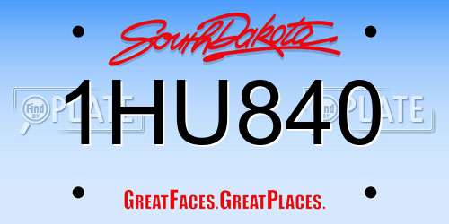 1HU840 South Dakota License Plate