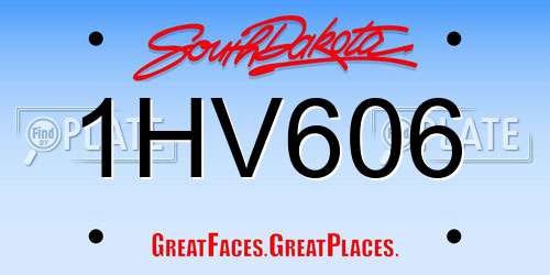 1HV606 South Dakota License Plate