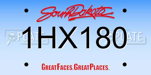 1HX180 South Dakota License Plate
