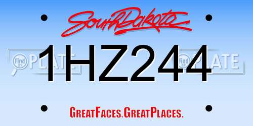1HZ244 South Dakota License Plate