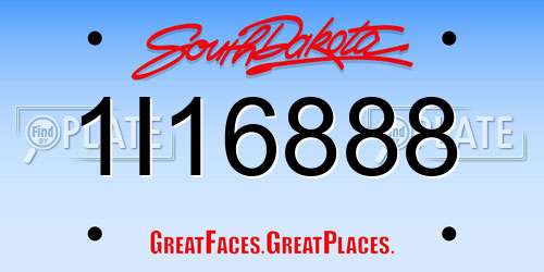 1I16888 South Dakota License Plate