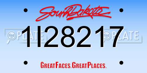 1I28217 South Dakota License Plate