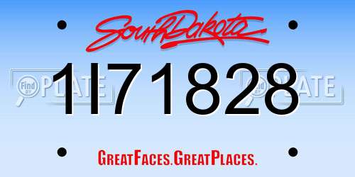 1I71828 South Dakota License Plate
