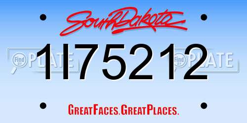 1I75212 South Dakota License Plate
