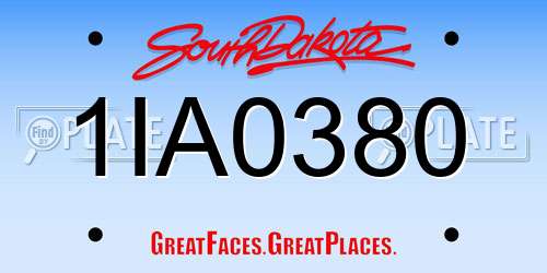 1IA0380 South Dakota License Plate