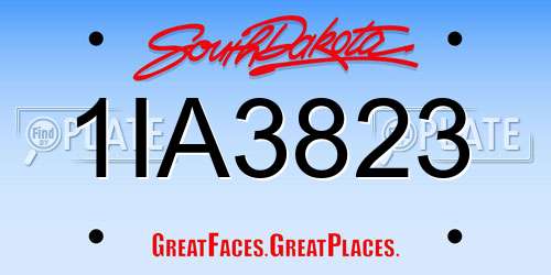 1IA3823 South Dakota License Plate