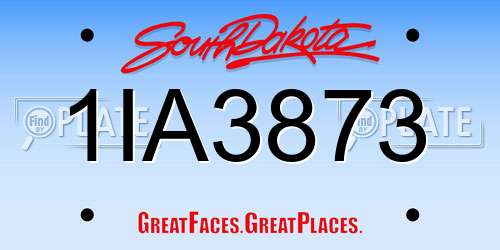 1IA3873 South Dakota License Plate
