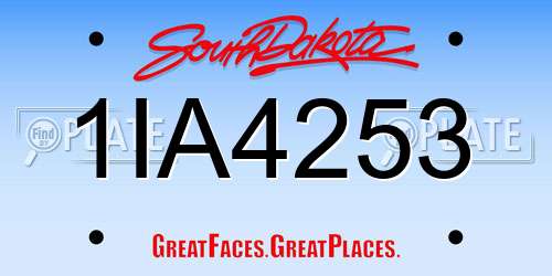 1IA4253 South Dakota License Plate