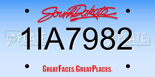 1IA7982 South Dakota License Plate
