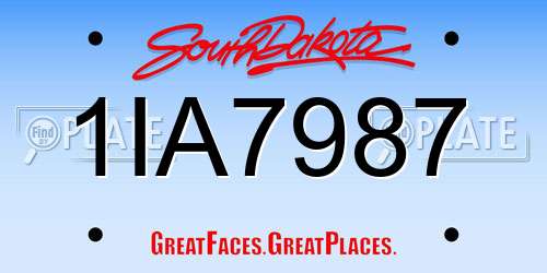 1IA7987 South Dakota License Plate