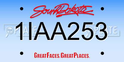 1IAA253 South Dakota License Plate