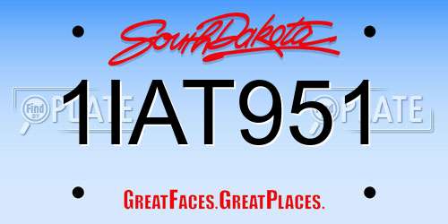 1IAT951 South Dakota License Plate