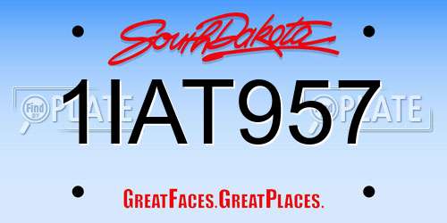 1IAT957 South Dakota License Plate