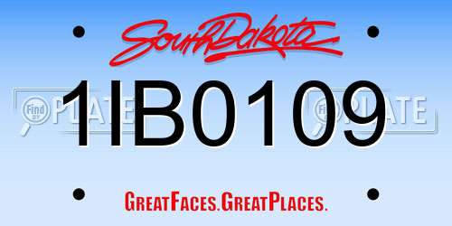 1IB0109 South Dakota License Plate