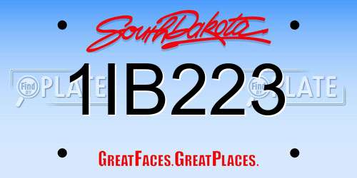 1IB223 South Dakota License Plate