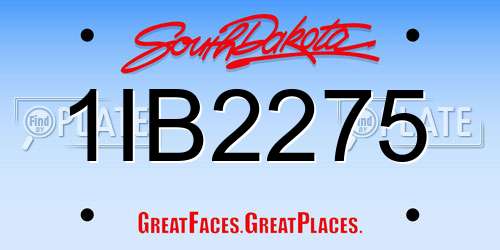 1IB2275 South Dakota License Plate